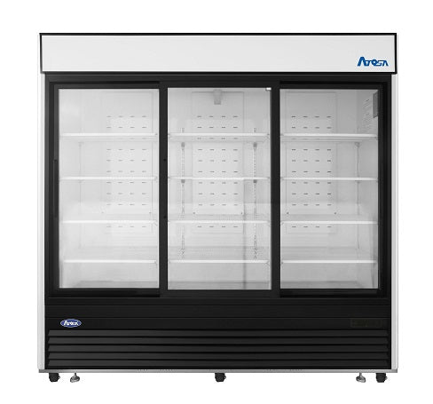 Atosa USA MCF8729GR Sliding Glass 3-Door Merchandiser Refrigerator 64.4 cu. ft. Beverage Cooler