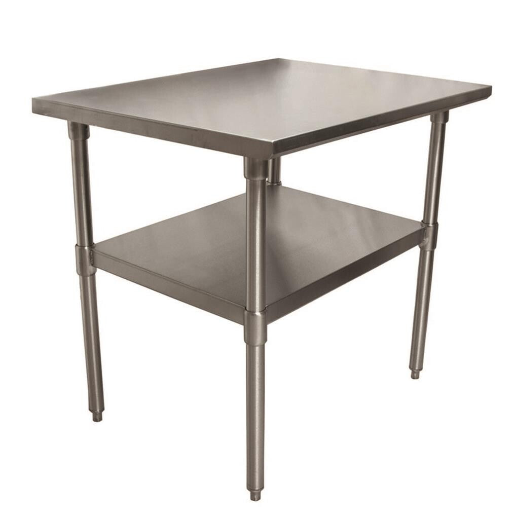 BK Resources SVT-3024 18 Gauge Stainless Steel Work Table with Undershelf 30" W x 24" D