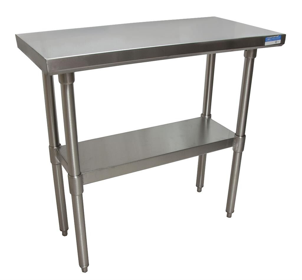 BK Resources SVT-1836 18 Gauge Stainless Steel Work Table with Undershelf 36" W x 18" D