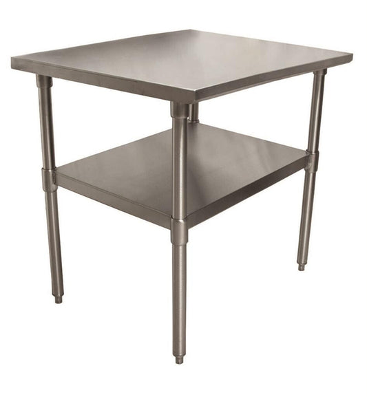 BK Resources SVT-2424 18 Gauge Stainless Steel Work Table with Undershelf 24" W x 24" D